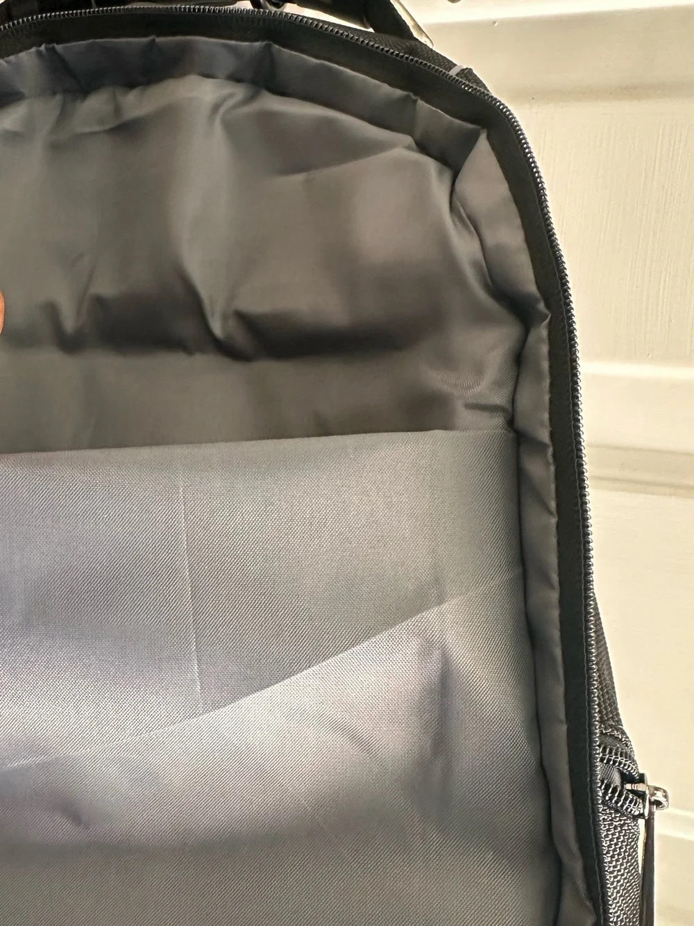 Black Travel lunch bag Backpack with White Trim